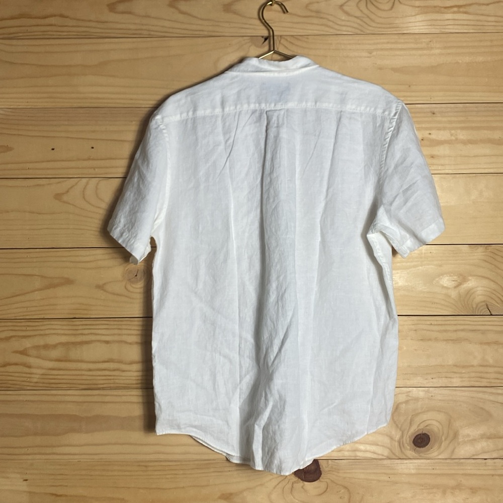 Lands End Men's Classic White 100% Linen Button Down Shirt - Picture 8 of 8